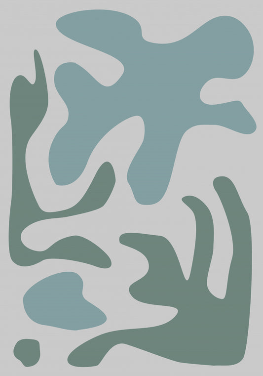 Seaweed Teal No 2 Poster och Canvastavla