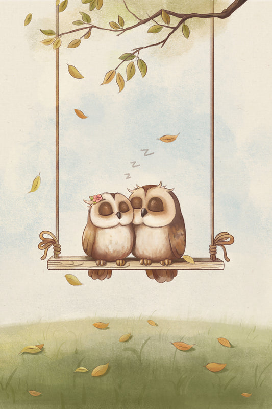 Owls in love Poster och Canvastavla