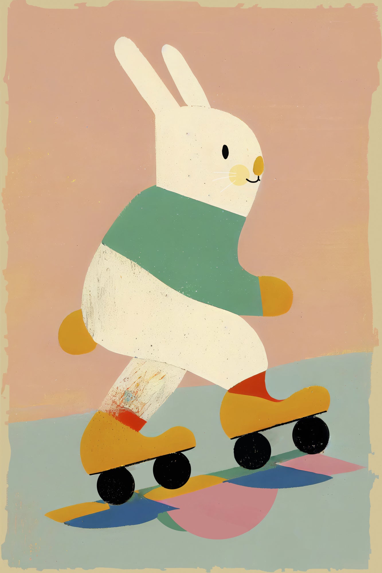 Skating Bunny Poster och Canvastavla