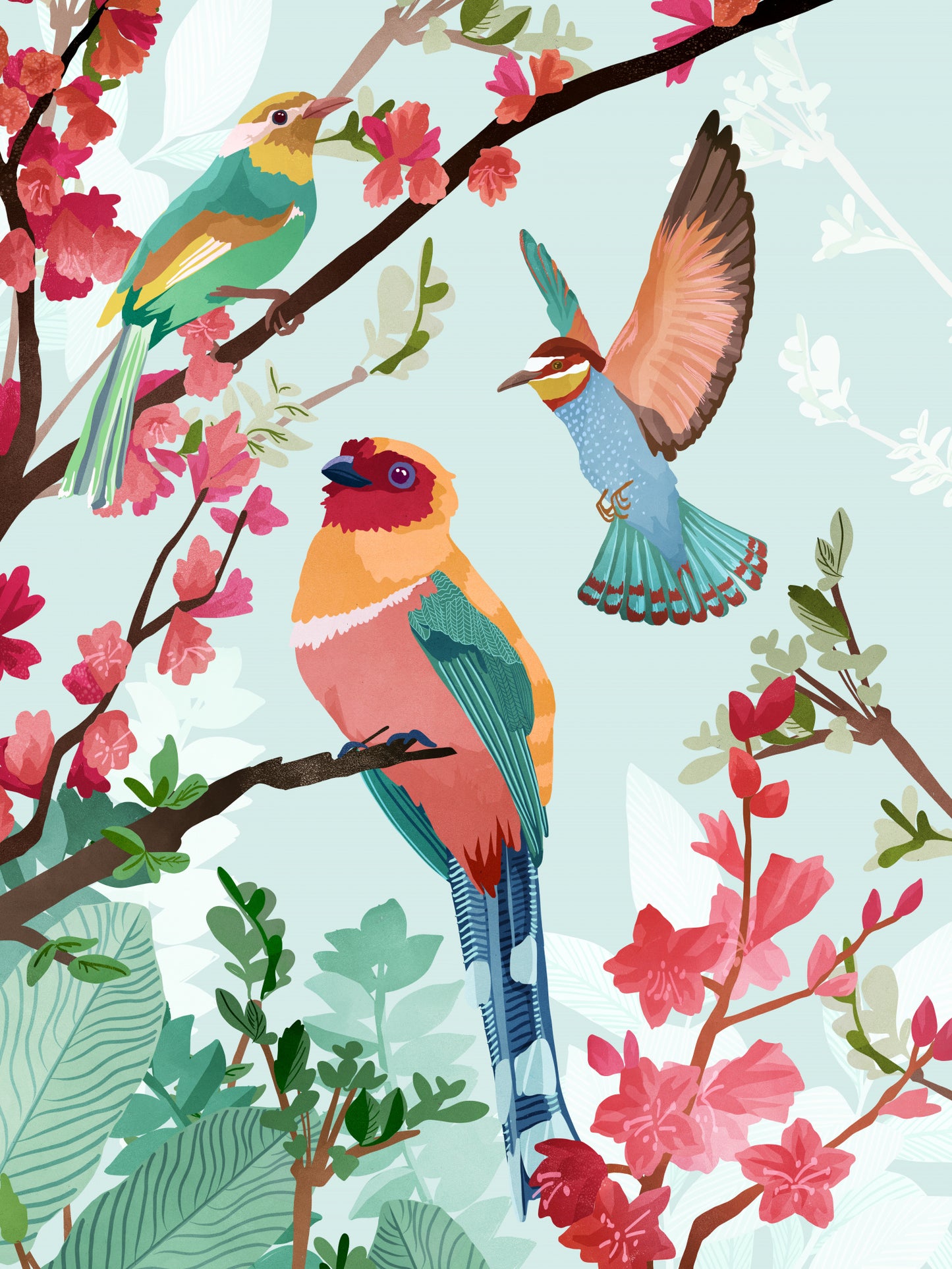 Birds of Summer Poster och Canvastavla