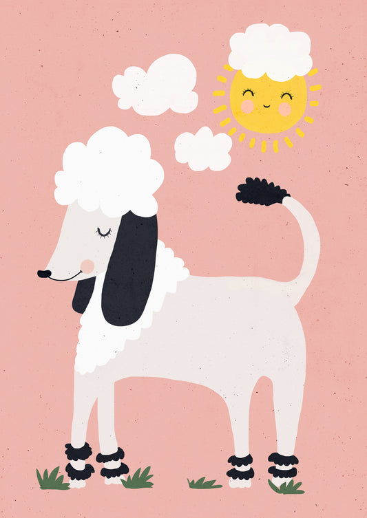 Happy Poodle Poster och Canvastavla