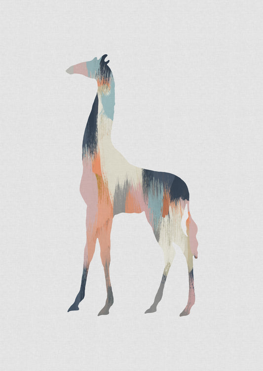 Pastel Giraffe Poster och Canvastavla