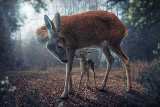 Mother and Fawn Poster och Canvastavla