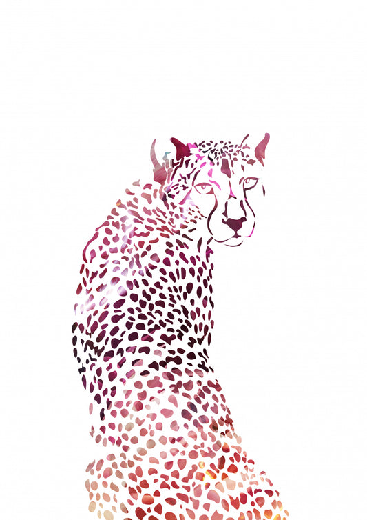 Pink Cheetah Poster och Canvastavla