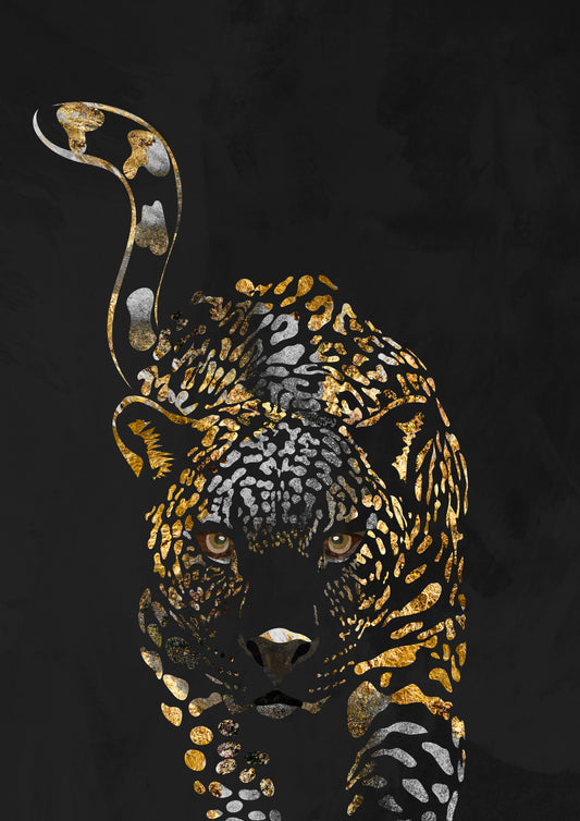 Black gold jaguar Poster och Canvastavla