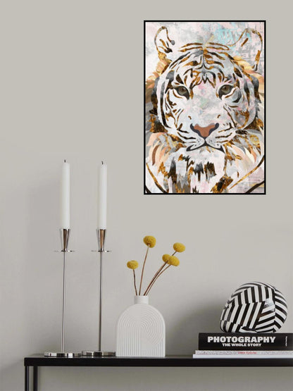 Grunge Gold Tiger Poster och Canvastavla