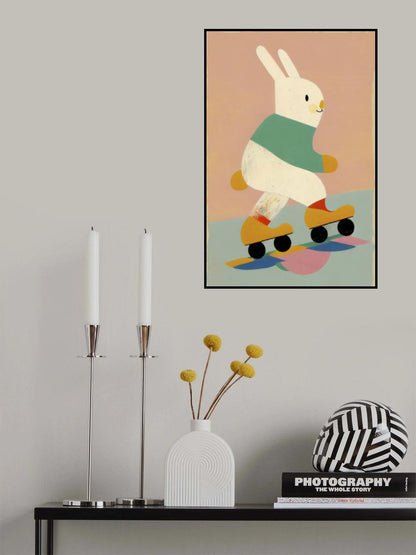 Skating Bunny Poster och Canvastavla