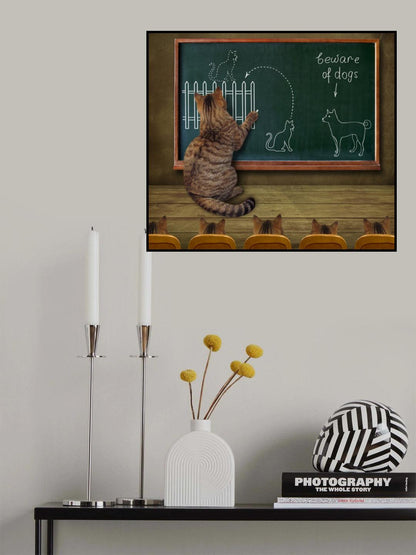 Cat teacher and his pupils... :) Poster och Canvastavla