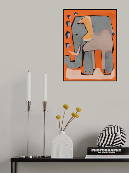 Happy Elephant Poster och Canvastavla