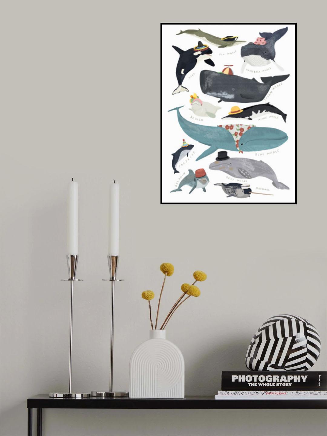 Whales In Hats Poster och Canvastavla